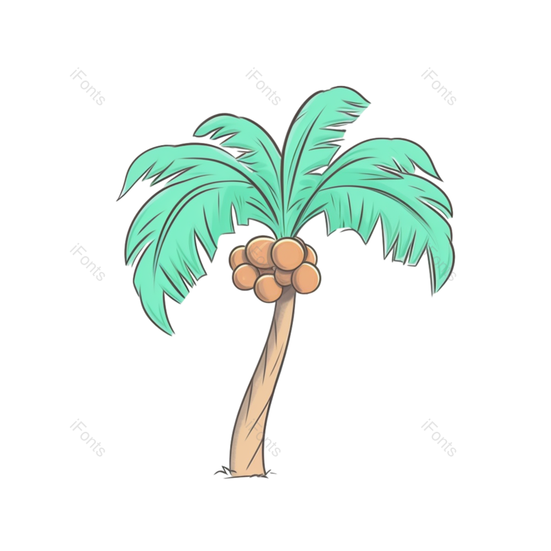 卡通图片,树木元素,夏天PNG,海洋免抠素材